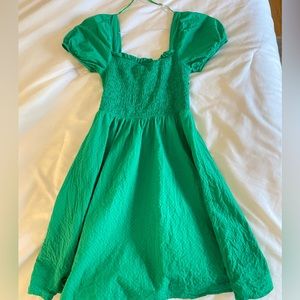 green mini dress